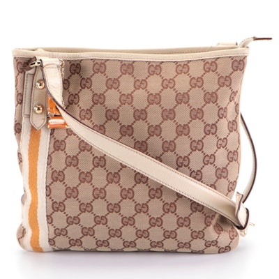 Gucci Jolicoeur Charms GG Canvas and Leather Messenger Crossbody