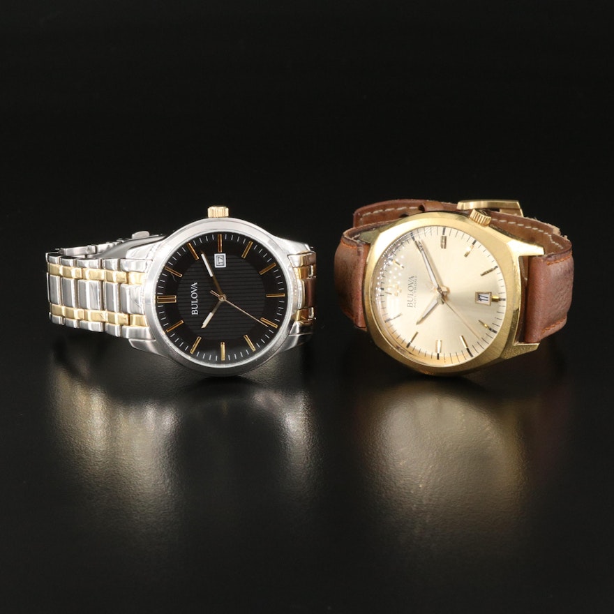 Two Bulova Stainless Steel Wristwatches  # 98B237 & # 97B132