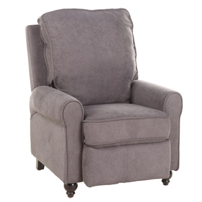 Contemporary Upholstered Roll-Arm Recliner