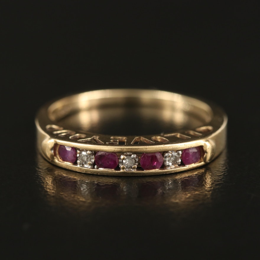 10K Ruby and Diamond Ring with "I LOVE YOU" Gallery