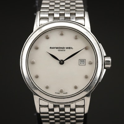 Raymond Weil Tradition Stainless Steel Wristwatch with Mother of Pearl Dial