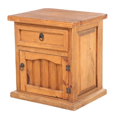 Spanish Colonial Style Pine Side Cabinet, Late 20th Century