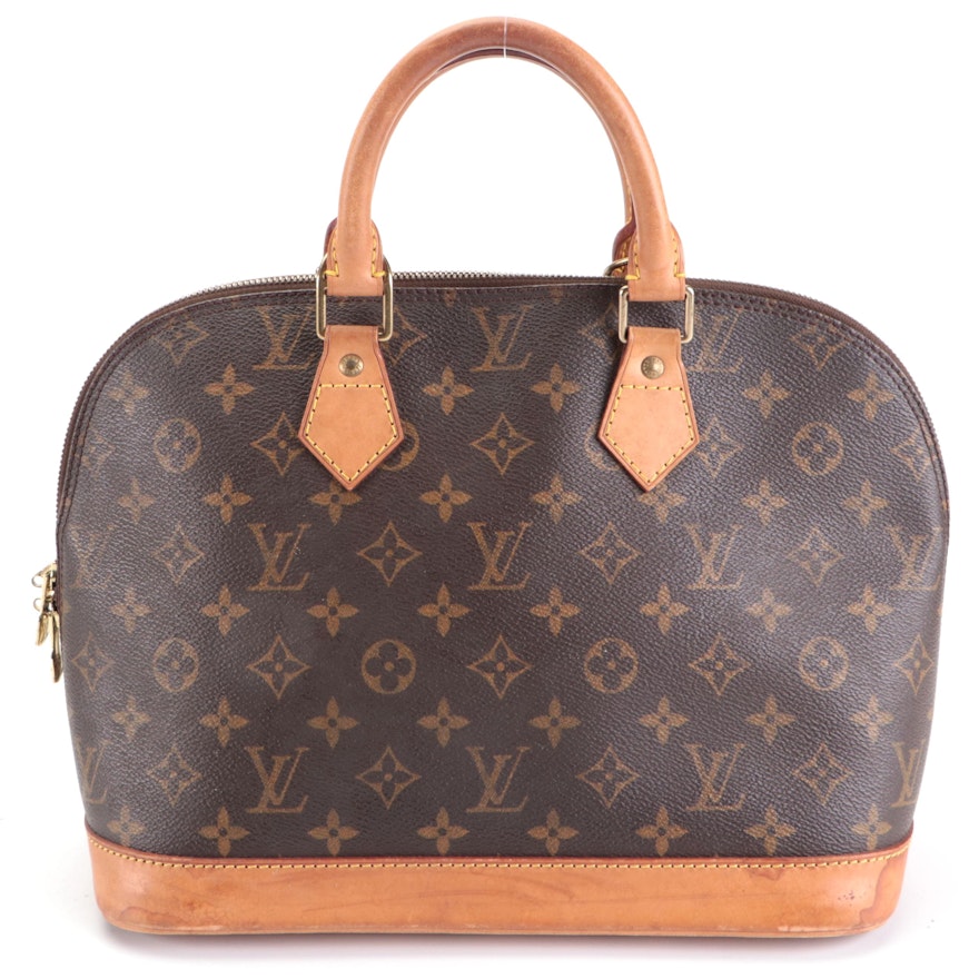 Louis Vuitton Alma Bag in Monogram Canvas and Vachetta Leather