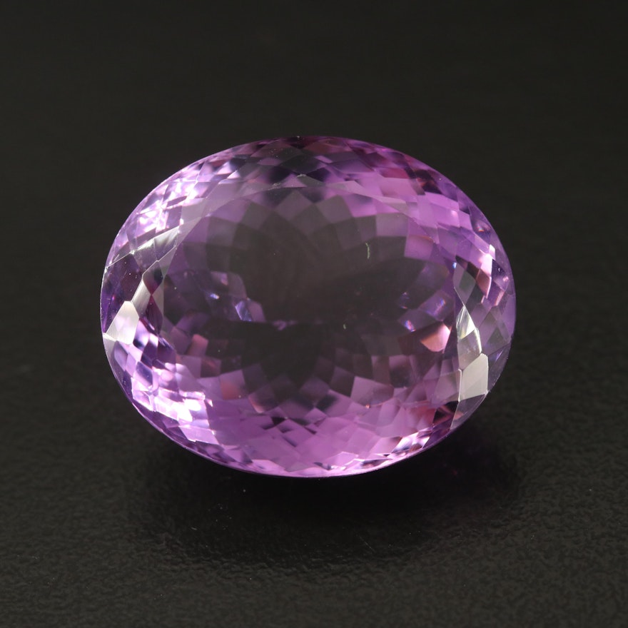 Loose 35.20 CT Oval Faceted Amethyst