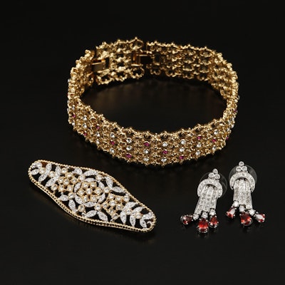 Vintage Camrose & Kross Jacqueline Kennedy Cubic Zirconia Jewelry Set