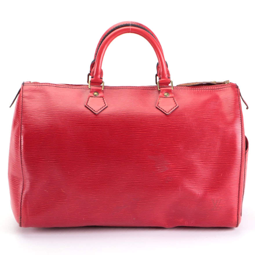 Louis Vuitton Speedy 35 in Red Epi Leather