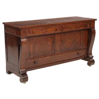 Empire Revival Quarter-Sawn Oak Sideboard, Early 20th Century