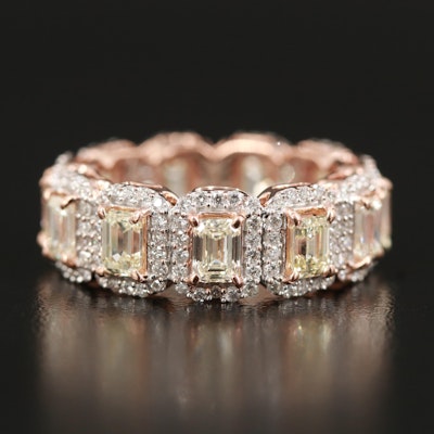 14K Rose Gold 3.42 CTW and 2.27 CTW Diamond Eternity Band