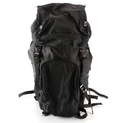 Prada Internal Frame Hiking Backpack in Nylon and Canvas