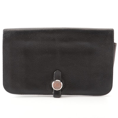 Hermès Dogon Duo Wallet in Black Togo Leather