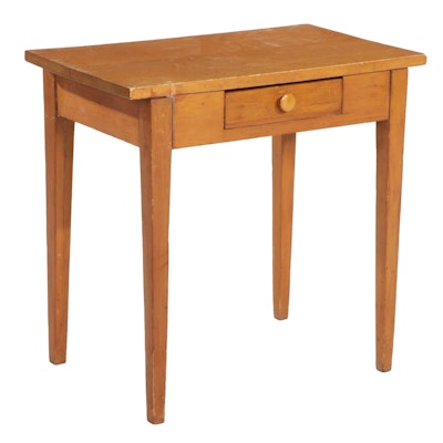 Pine One Drawer Work Table, Early 20th Century