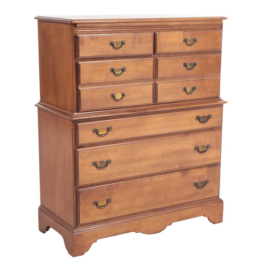 Crawford Furniture Federal Style Maple Six-Drawer Chest, Mid/Late 20th Century