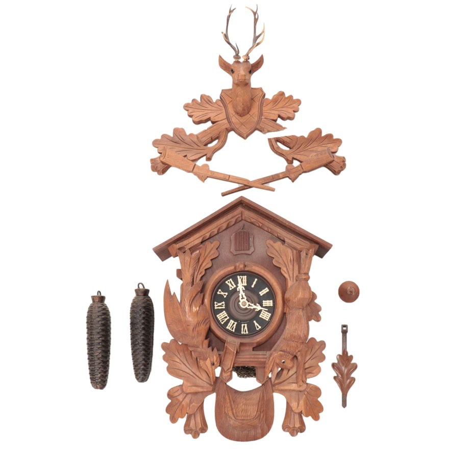 West German Black Forest Cuckoo Clock, Mid to Late 20th Century