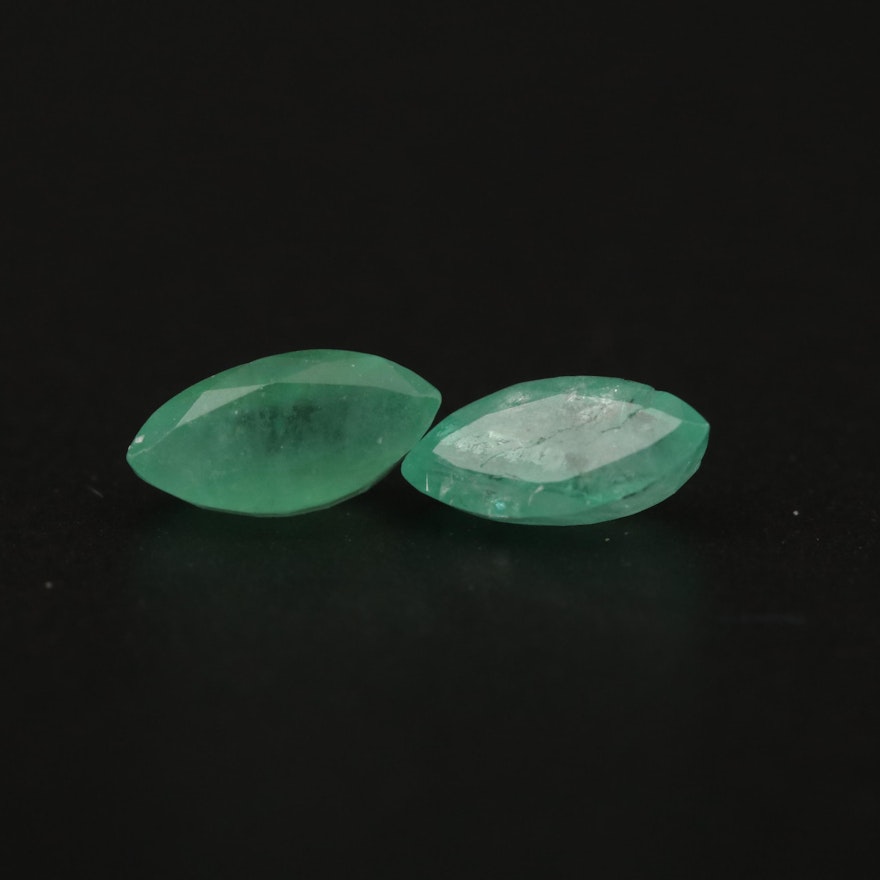 Loose 0.57 CTW Matched Pair of Emeralds