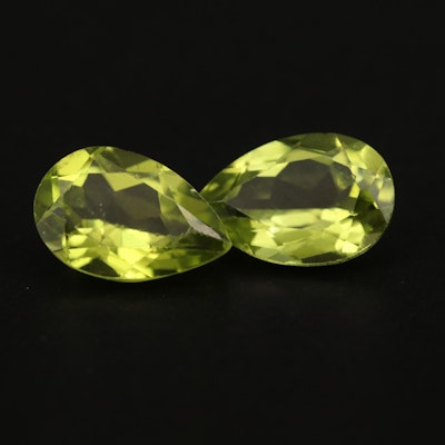 Loose 2.63 CTW Matched Pair of Peridot