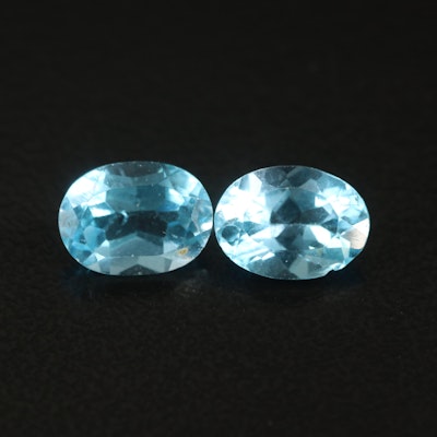 Loose 3.15 CTW Matched Pair Swiss Blue Topaz