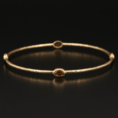 14K Bangle with Citrine Stations