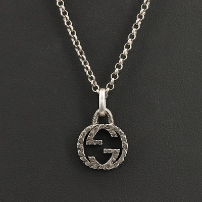 Gucci Italian Sterling Pendant Necklace