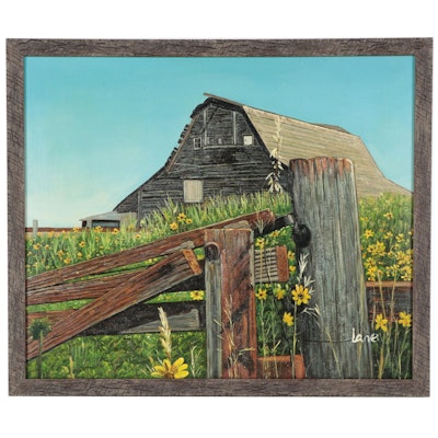 Barn Landscape Oil Painting