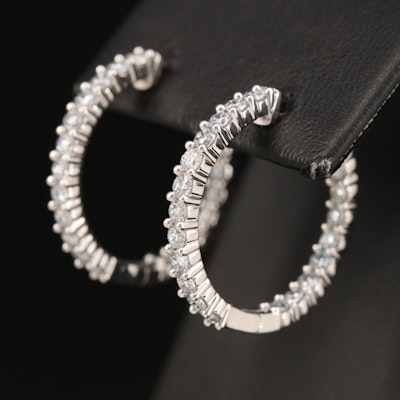 14K 1.95 CTW Diamond Inside-Out Hoop Earrings