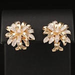 14K 0.48 CTW Diamond Floral Clip Earrings