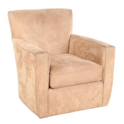 Crate and Barrel Faux Suede Swivel Lounge Chair