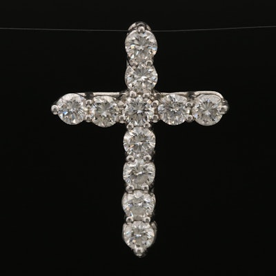 Platinum 1.04 CTW Diamond Cross Pendant