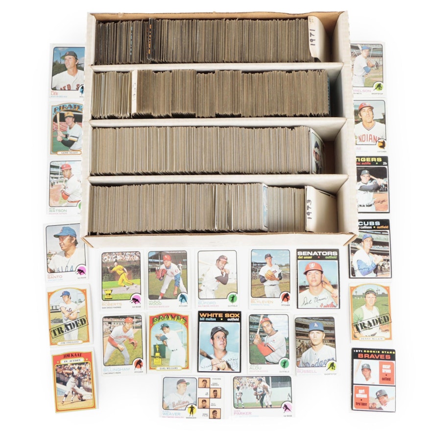 1971-1973 Topps Baseball Cards with Minor Stars and Commons, Approx. 2500 Ct.