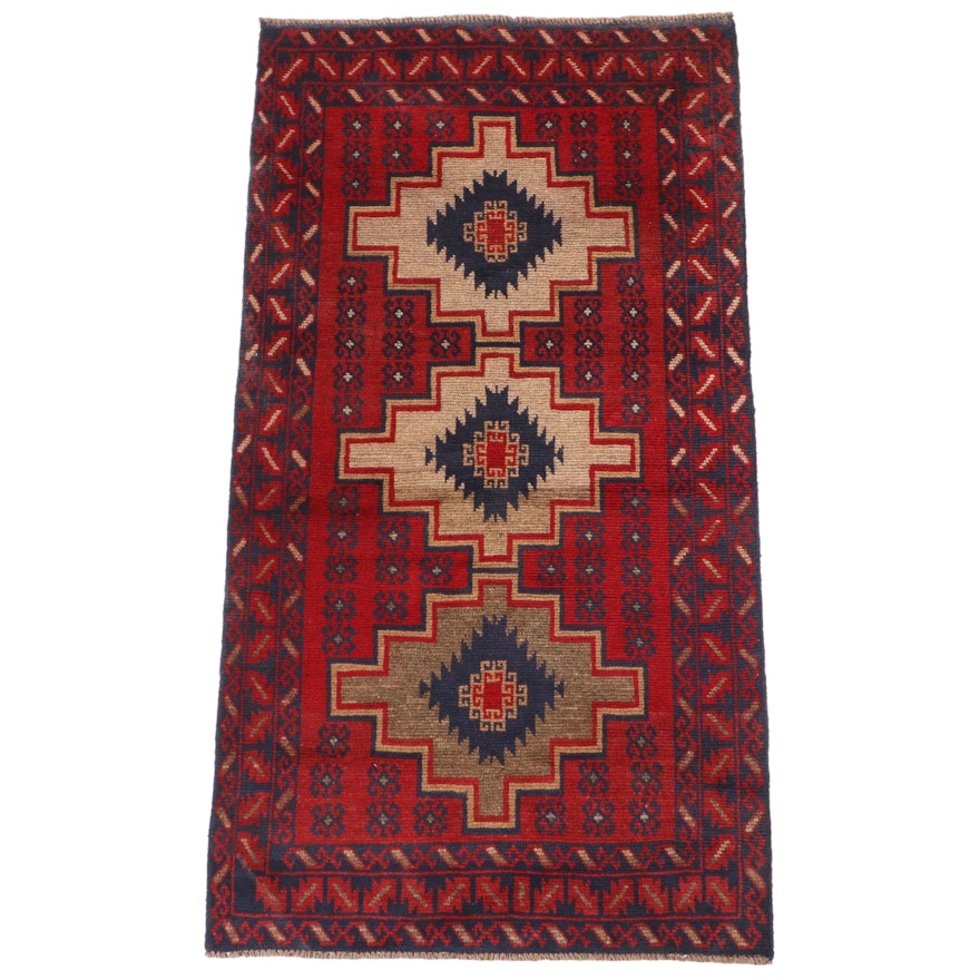 3'5 x 6'9 Hand-Knotted Afghan Baluch Area Rug