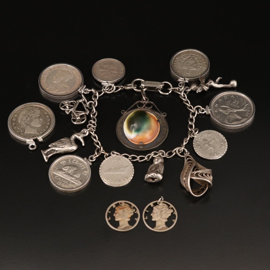 Assorted Coin Jewelry Including Sterling