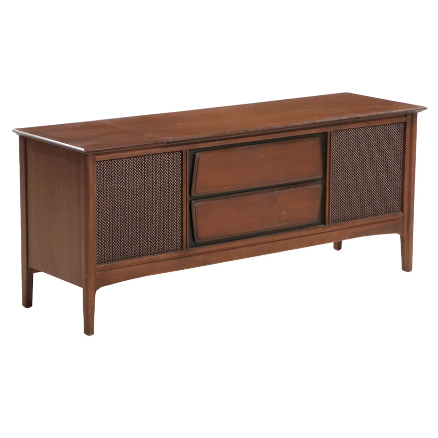Fisher Diplomat Record Changer and Radio in Mid Century Modern Walnut Cabinet