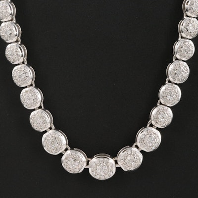 Sterling 2.02 CTW Diamond Graduating Necklace