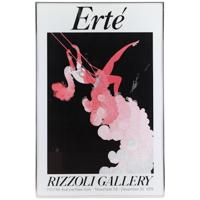 Erté Offset Lithograph Exhibition Poster for Rizzoli Gallery, 1978