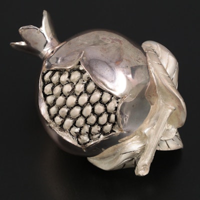 Sterling Silver Plated Pomegranate Figural Paperweight