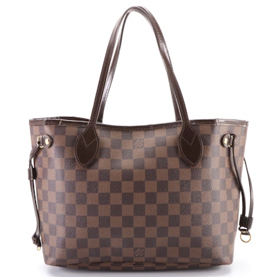 Louis Vuitton Neverfull PM Tote in Damier Ebene Canvas and Leather