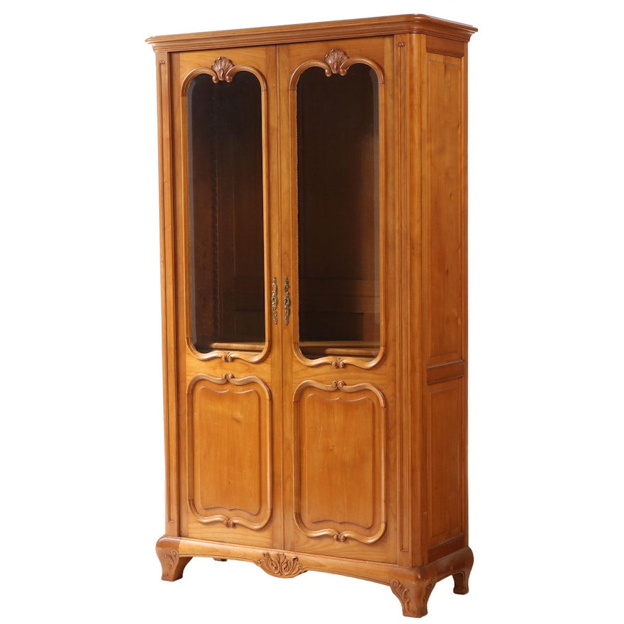 Louis XV Style Fruitwood Display Cabinet, Mid-20th Century