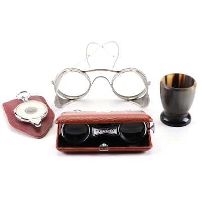 Tosca Folding Opera Glasses with Other Accessories, Early to Mid 20th Century