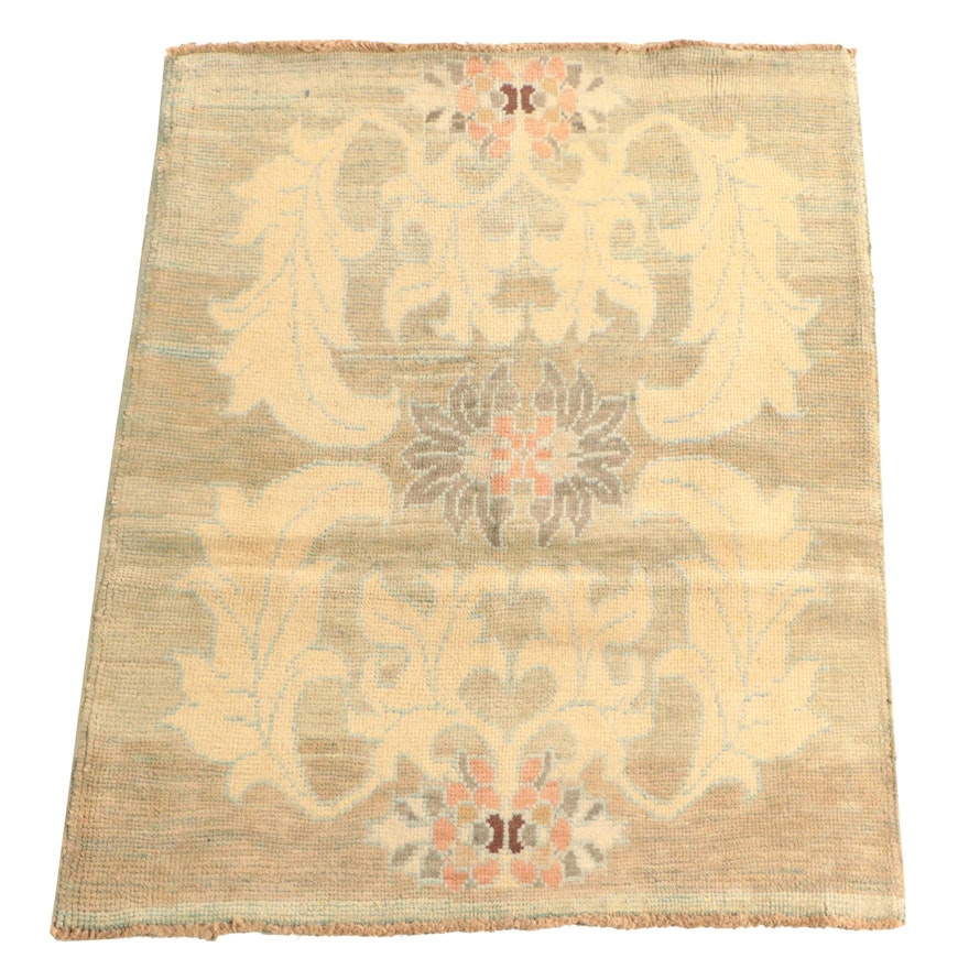 4'2 x 5'6 Hand-Knotted Turkish Donegel Area Rug