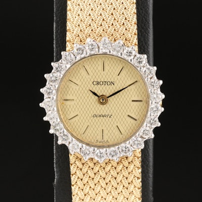 14K Croton Diamond Quartz Wristwatch