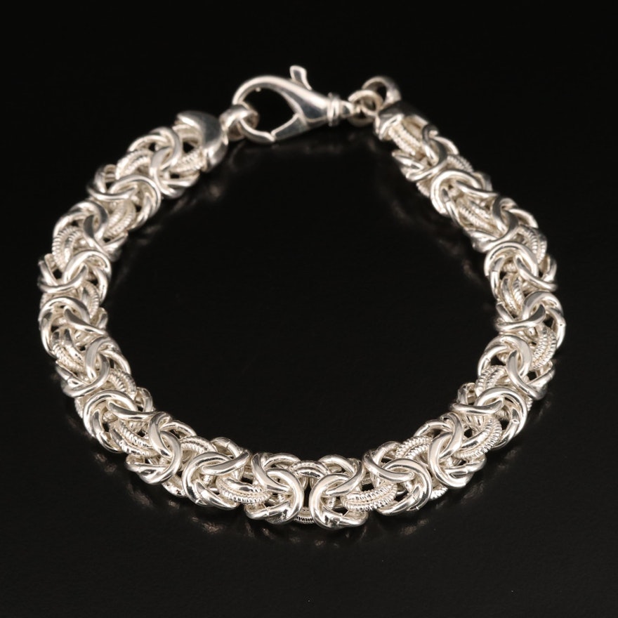 Italian Milor Sterling Byzantine Chain Bracelet
