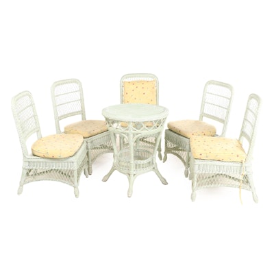 Henry Link "Smithsonian Collection" Painted Wicker Chairs and Table