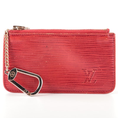 Louis Vuitton Malletier Pochette Clés in Red Epi Leather