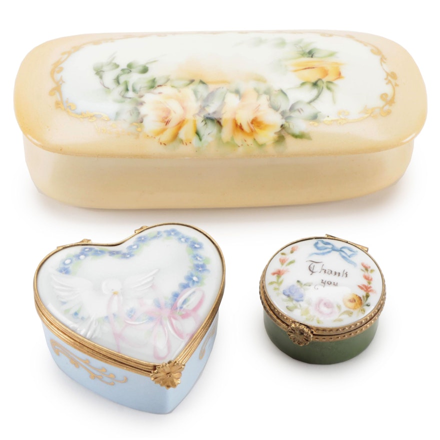 Hand-Painted Limoges Porcelain Boxes