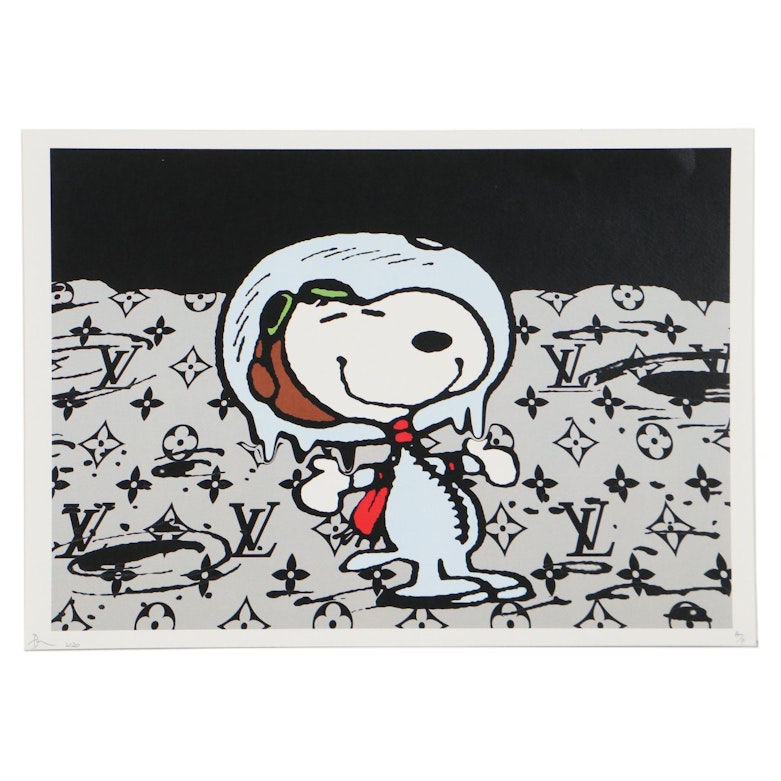Death NYC Pop Art Graphic Print of Snoopy Playing Piano Against Louis  Vuitton