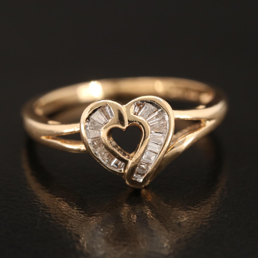 14K 0.12 CTW Diamond Heart Ring