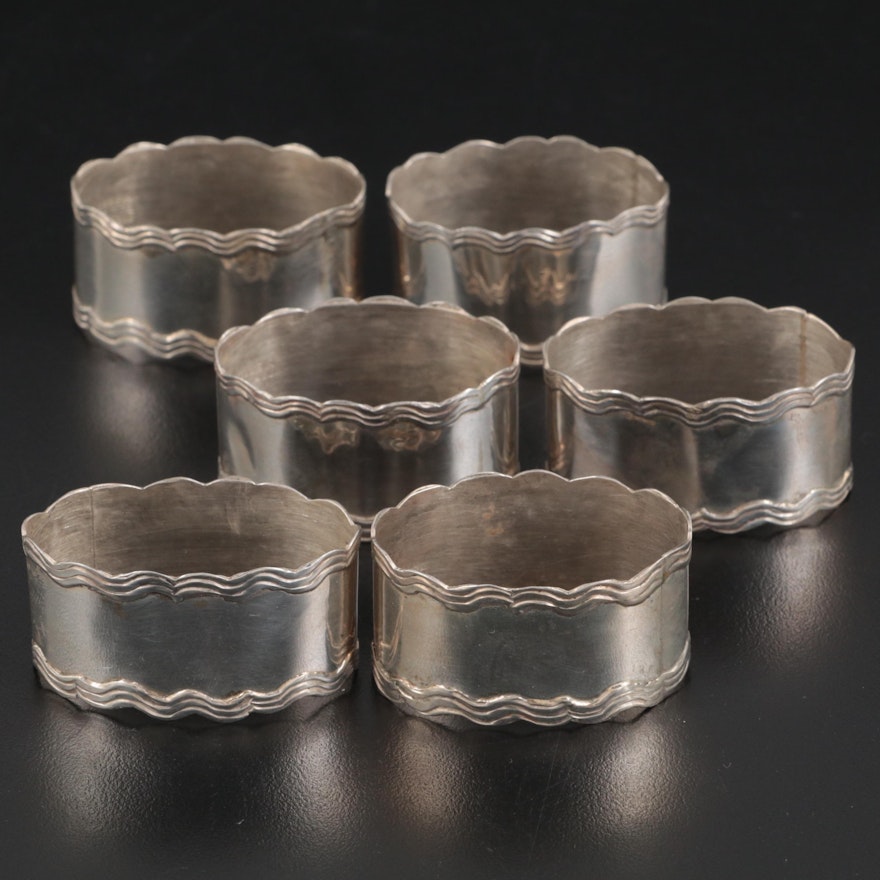 Mexican Sterling Silver Napkin Rings, Mid to Late 20th Century