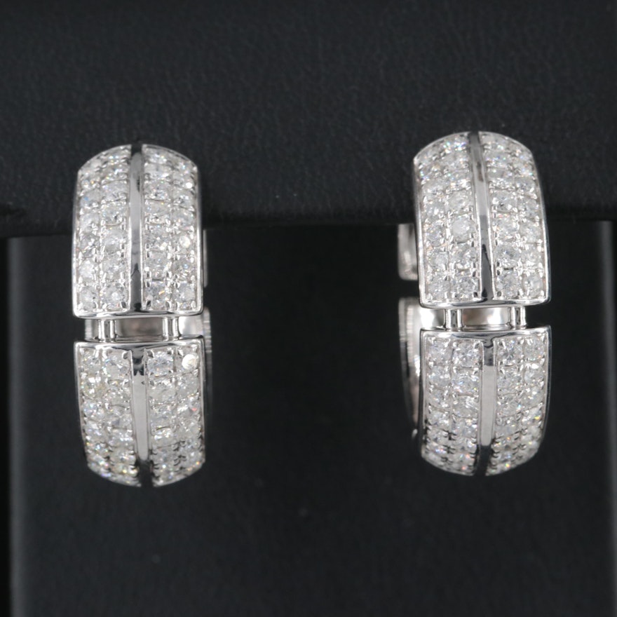 14K 2.96 CTW Diamond Hoop Earrings