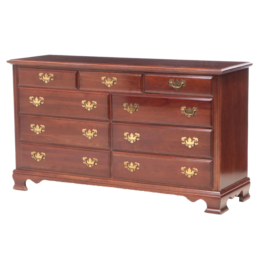 Chippendale Style Cherrywood Nine-Drawer Chest, Late 20th Century