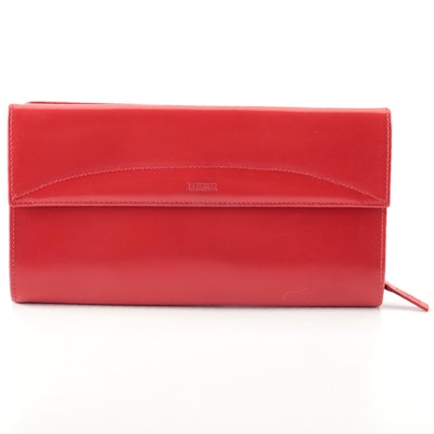 Loewe Continental Wallet in Red Lambskin Leather