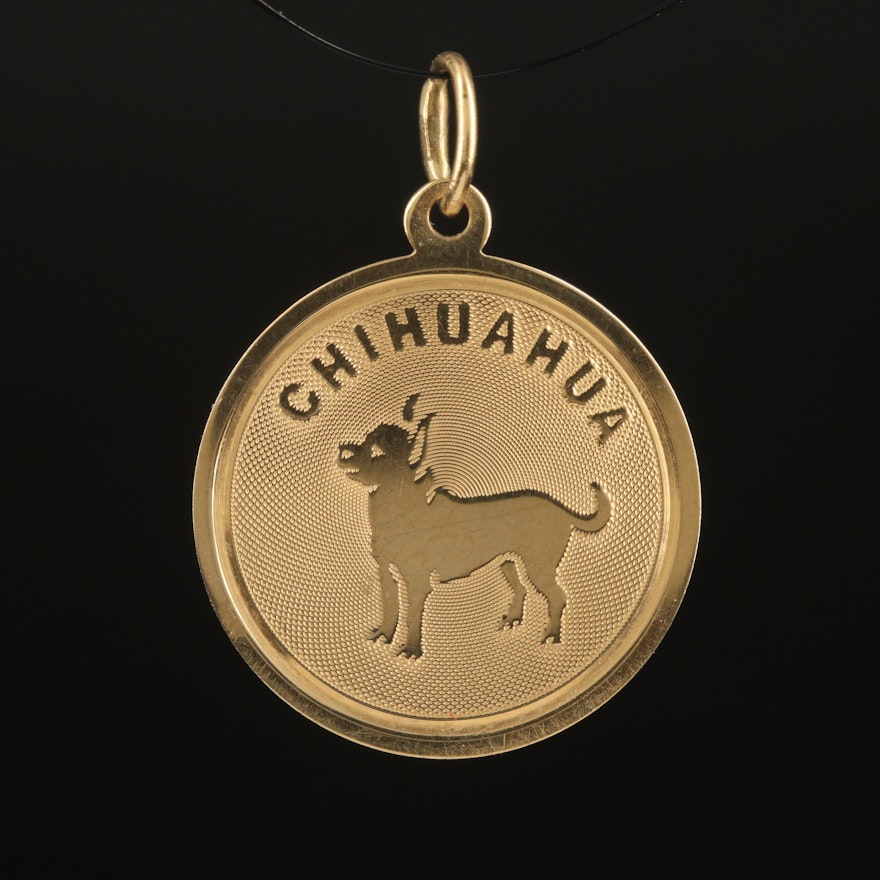 14K Chihuahua Dog Charm